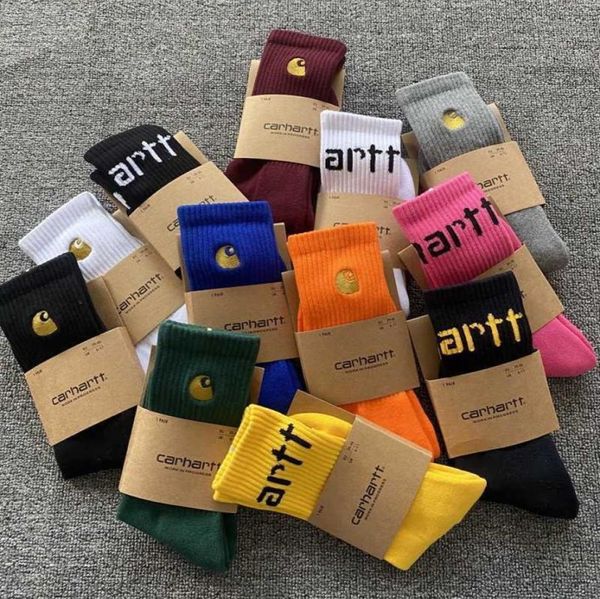 

towel socks for men and women 2023 fashion american brand carhart embroidery new terry bottom gold standard simple letter color ca8158160, Black