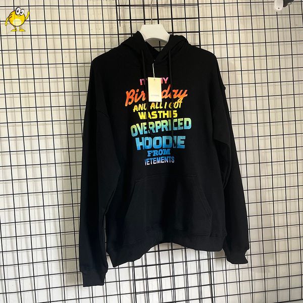 

men's hoodies sweatshirts quality vetements men woman 2023fw casual oversized 100 cotton vtm pullover inside tags 230821, Black