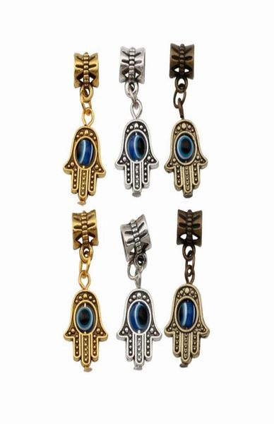 

150pcs hamsa hand blue eye bead kabbalah good luck charm pendants for jewelry making bracelet necklace diy accessories 128x298mm429501886, Bronze;silver