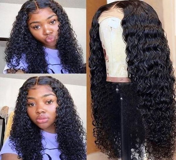 

360 lace frontal wig deep wave bob lace front curly human hair wigs for women 13x6 fake scalp wig 250 density6028363, Black;brown