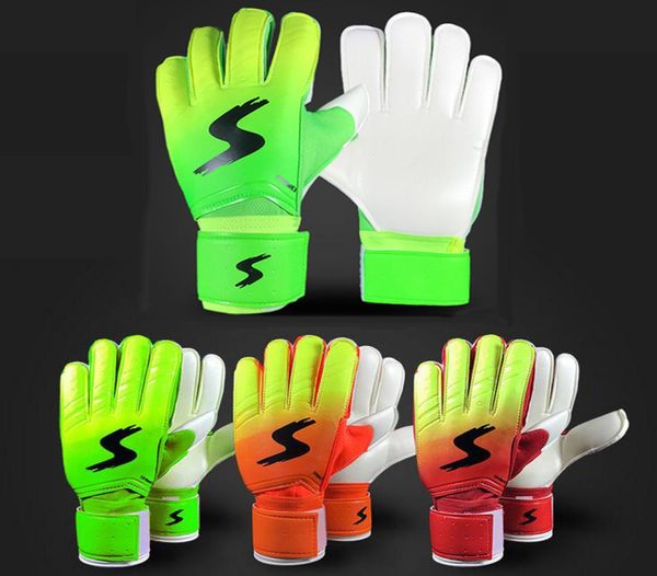 

professional men soccer goalkeeper gloves with finger protection women thickened latex pu football goalie gloves adults goal keepe3127786, Black