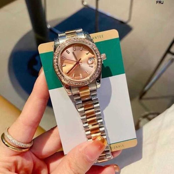 

rolaxs watch diamond luxury women watches brand designer gold stainless steel band quartz wristwatches for ladies girl valentines present ch, Slivery;golden