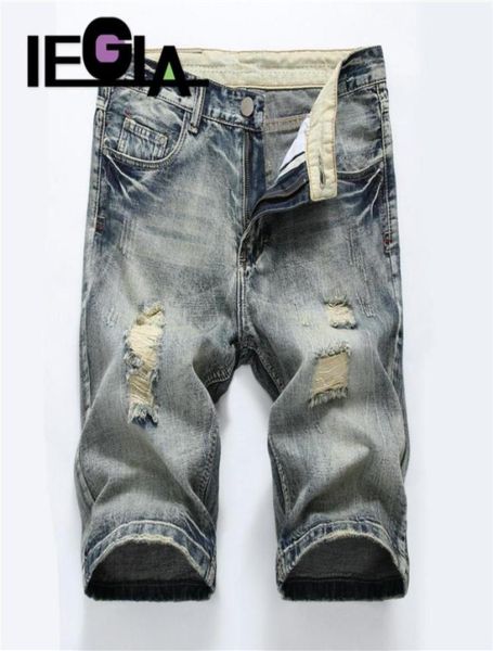 

jeans man summer shorts fashion casual trousers stretch mens short denim jean ripped jeans for men streetwear37904644129253, Blue
