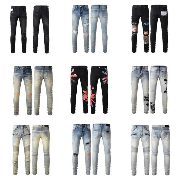 

jeans new mens jeans fashion mens jeans cool style luxury designer denim pant hip hop straight jean balck blue slim fit washed motocycle den