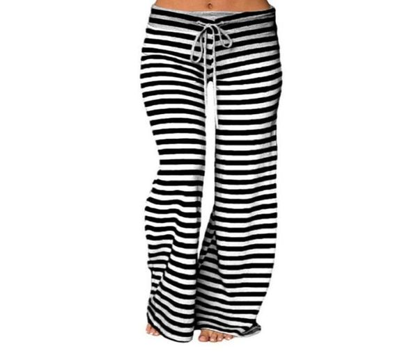 

stripe wide leg yoga pants plus size women loose pants long trousers for yoga dance s  l xl xxl 3xl soft cotton home7819061, White;red