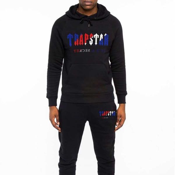 

in stock trapstar london cotton hoodie selling 1 women's sweatshirt and trousers men's tracksuits set, Black;brown