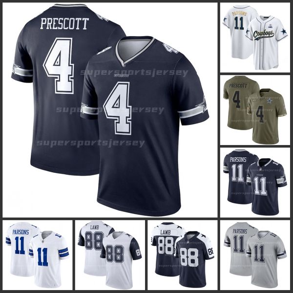 

dallas 11 micah parsons cowboys ceedee lamb football jersey dak prescott trevon diggs demarcus lawrence leighton vander esch tony pollard em, Black;red