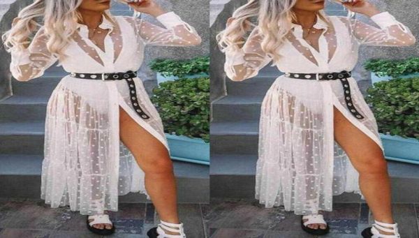 

women039s swimwear summer women transparent beach coverup female mesh sheer lace maxi dress ladies seethrough sundress swimsu6788556, White;black
