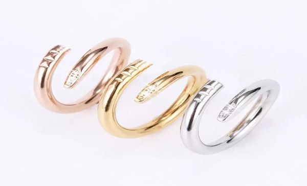 

love rings womens designer jewelry stainless steel single nail ring fashion street hip hop casual couple classic gold silver creat9252167