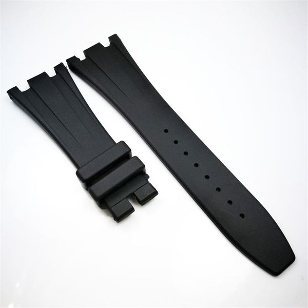 

28mm - 18mm black rubber watch band strap bracelet for ap royal oak offshore 42mm models246w, Black;brown