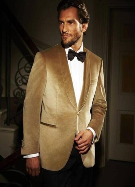 

gold velvet jacket shawl lapel mens suit slim fit tuxedo formal groom tuxedos prom dinner suit custom made one piece coat jackets 8595148, Black;gray