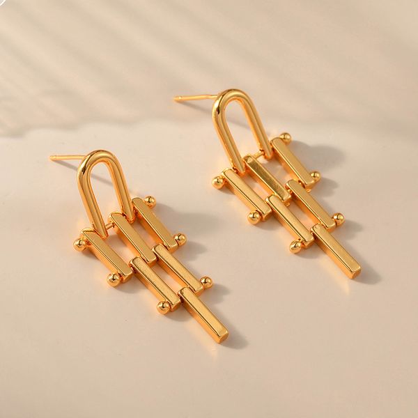 

new popular brass geometric charm earring jewelry for women gift, Golden