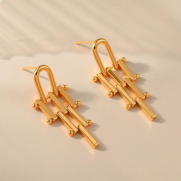 

New Popular Brass Geometric Charm Earring Jewelry for Women Gift