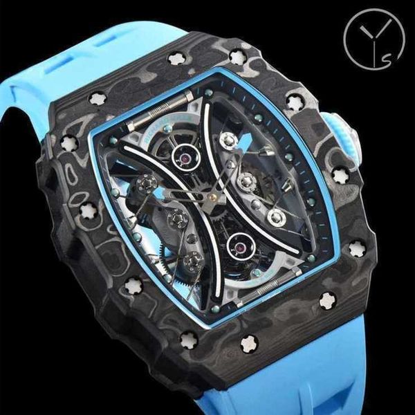 

tourbillon watch rm53-01 rm53 pablo mac donough superb men wrist watches xjzu high-end quality mechanical uhr ntpt all carbon fiber case mon, Slivery;brown