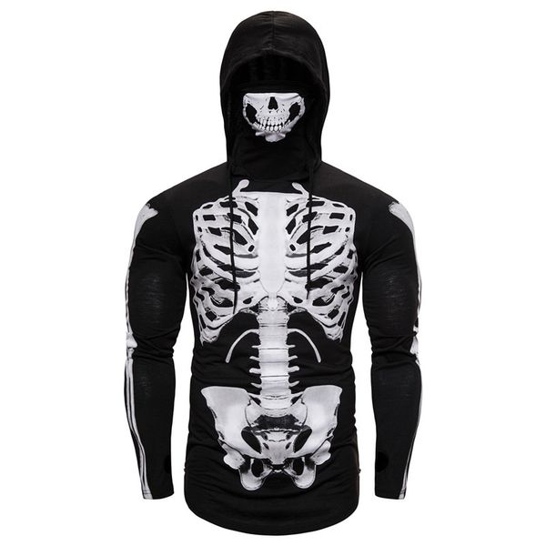 

men's hoodie designer clothing hoodys couples sweatshirts skull print sweater pullovers women hoodie winter oversized jumpers street cl, Black