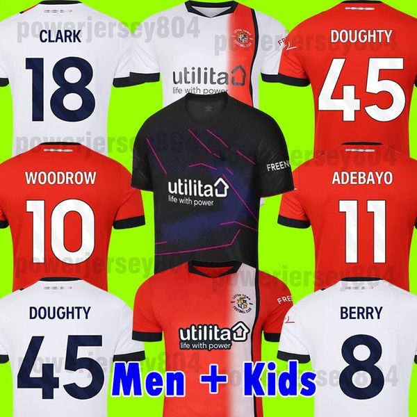 

23 24 luton town soccer jerseys 2023 2024 bradley berry lee burke mpanzu campbell football shirts home away third men kids kits soccer kit, Black;yellow