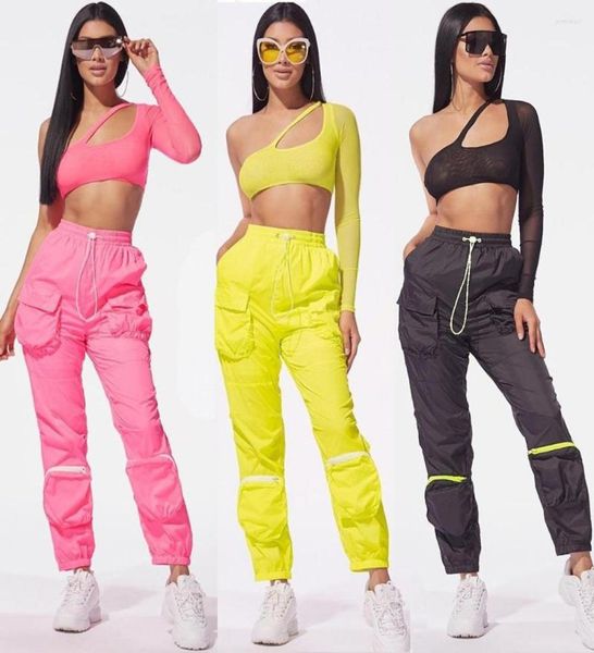 

women039s tracksuits bkld two piece set women one shoulder and cargo pants tracksuit streetwear 2022 summer clothes ma1214503, Gray
