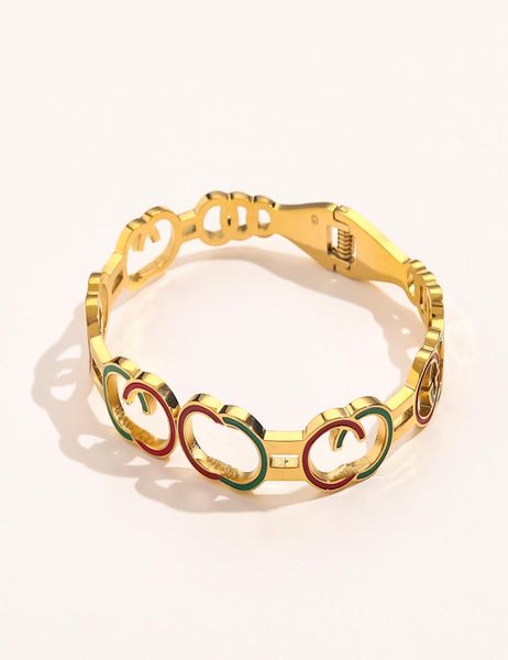 

rs bracelets women bangle luxury designer green red letter jewelry wispy bracelet plated stainless steel love gift bang8927504, Black