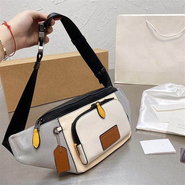 

designer leather belt bag zipper multi-pocket chest bag multifunctional fashion messenger bags2343