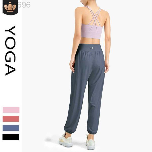 

desginer al yoga new sports pants women's new slim and quick drying breathable pants thin fit fitness suit leggings, Black