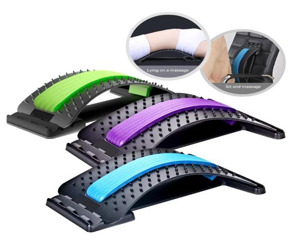 

back stretch equipment massager massageador magic stretcher fitness lumbar support relaxation spine pain relief health care9664434