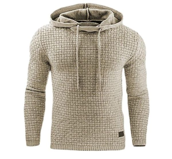 

male sweatshirt solid quilted jacquard fashion hoodie slim fit casual sweatshirt8705486, Black