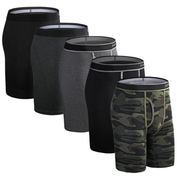 

5pcs set long boxer men underwear male underpants panties clavin underware calzones boxershorts boxer shorts homme trunk 22064240041, Black;white