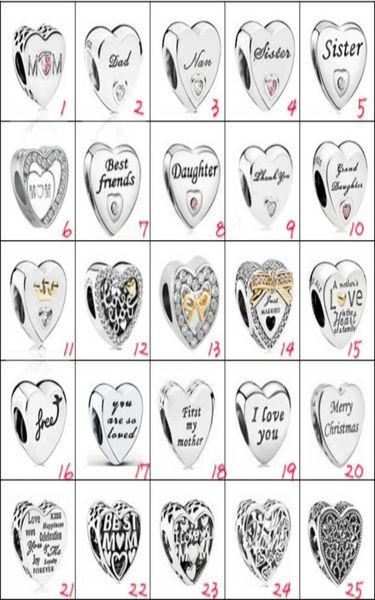 

heart shape charms beads big hole alloy mom sister friend charm accessories for mother039s gift bracelet and necklace wedding j3267456, Black