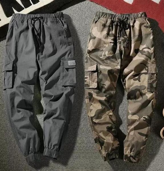 

joggers cargo pants men harem multipocket camouflage man cotton sweatpants streetwear casual plus size trousers m7xl250b34624093286266, Black
