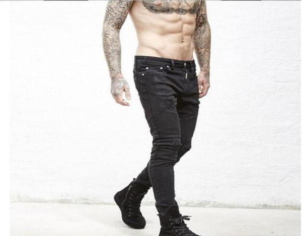 

represent clothing designer pants slp blueblack destroyed mens slim denim straight biker skinny jeans men ripped jeans1686201, Blue