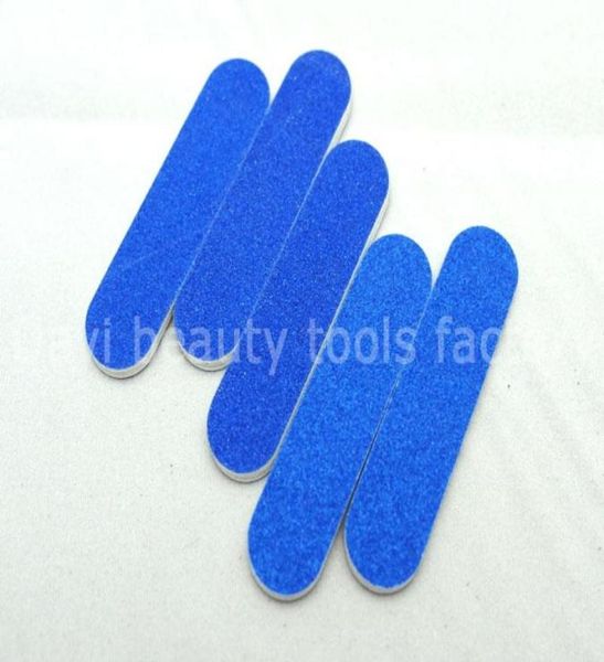 

100 pcslot mini nail file 6cm length blue sandpaper emery file sc034105 7223166