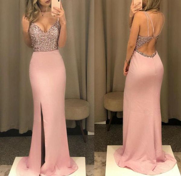 

lady long dress maxi evening ever pretty vneck fish sequined formal dresses women elegant party gowns pink black2858362, Black;gray