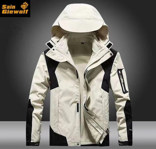 

men039s jackets men and women039s threeinone detachable twopiece windproof waterproof thickened mountaineering clothes a5428540, Black;brown