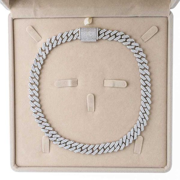 

sterling silver 925 jewellery moissamite hiphop jewelry men 10mm cuban chain