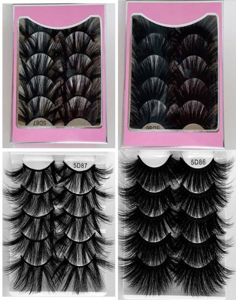 

new 5 pairs 5d mink lashes hair false eyelashes criss cross fluffy thick long eyelashes handmade eye beauty makeup 25mm extension3784315