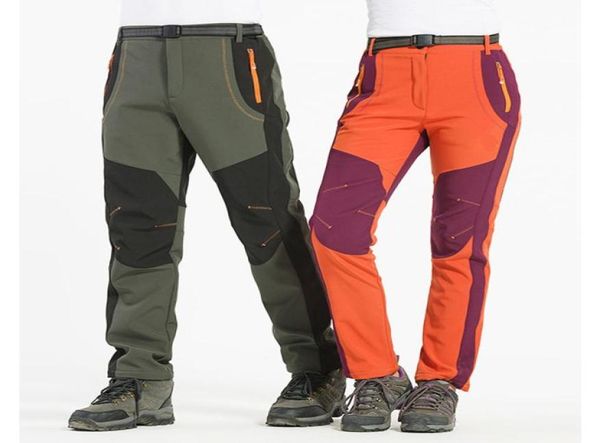 

winter ski pants men women hiking pants outdoor trousers waterproof windproof thermal trousers for camping climbing7868721, Black;green