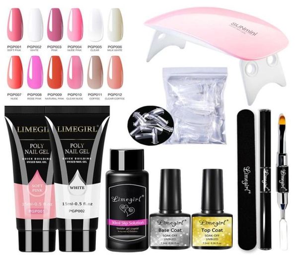 

limegirl 15ml poly extension nail gel kit all for manicure set acrylic solution uvled builder polish art design kits9838272