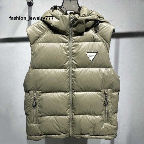 

men's down parkas down jacket men's new winter hooded down vest solid color simple and trendy versatile outerwear jacket, Black
