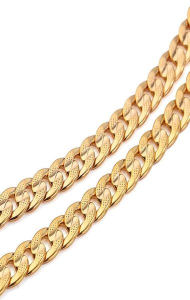 

classics men 14k solid gold gf cuban link chain real filled curb necklace fleshless not satisfied with the refund2211331, Silver