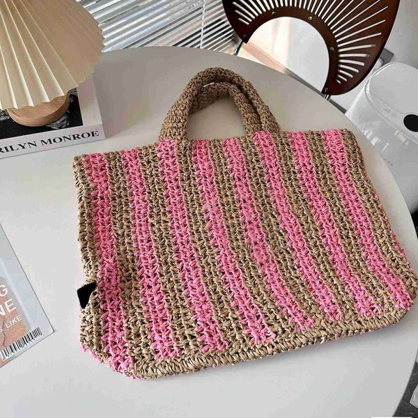 

pd summer straw beach bag women designer bag lafite straw woven shoulder bags tote bag woman purse handbags chest pack lady shopping bags to
