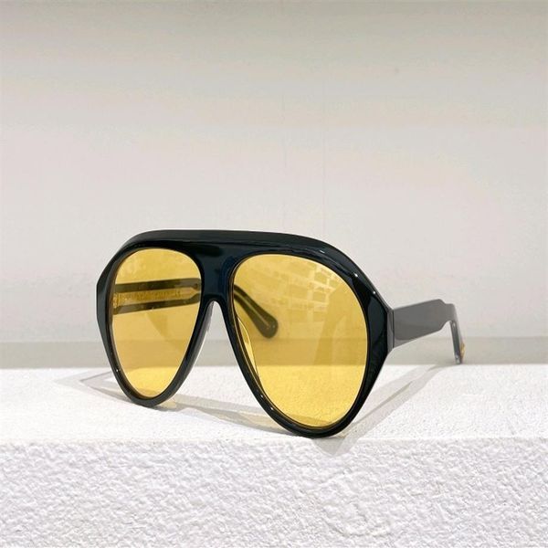 

oversized pilot sunglasses for women men black yellow lenses sport sun glasses uv eyewear with box252m, White;black