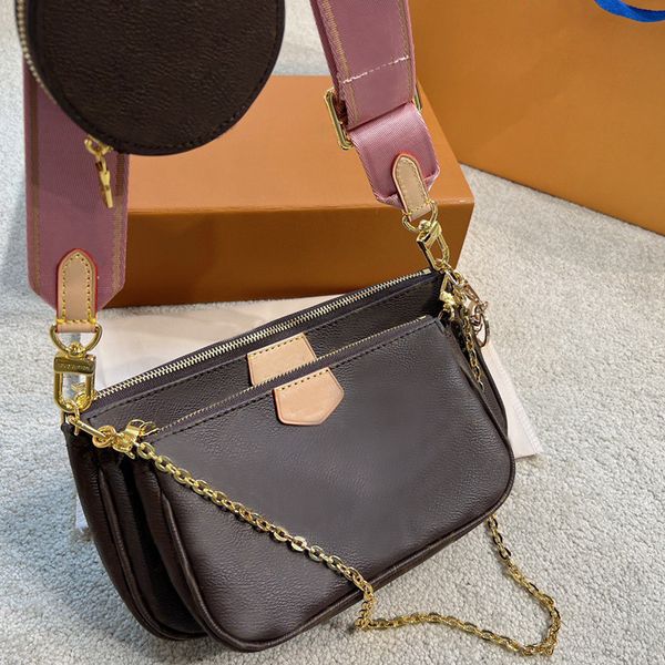 

fashion printed shoulder bag cross straddle bag 3-in-1 pink luxury brand women's crossbody bag women's small wallet handbag with b