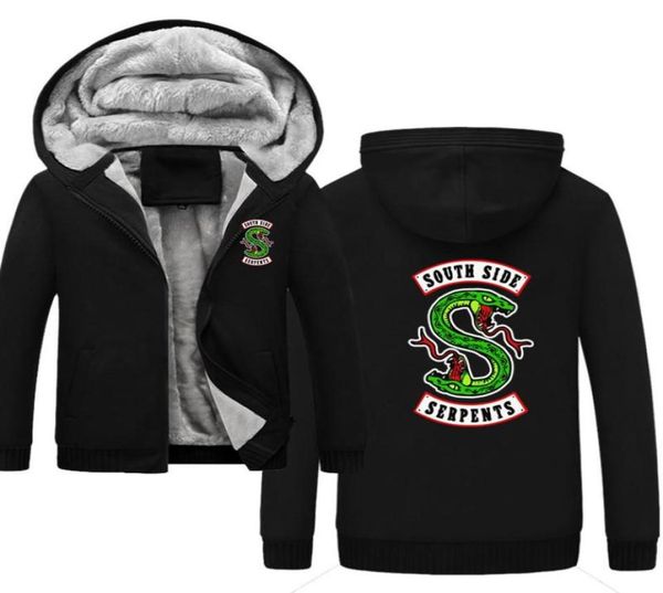 

hoodies sweatshirt coat american womenmen baseball jackets men039s hip hop snake south side serpents hoodies1452646, Black