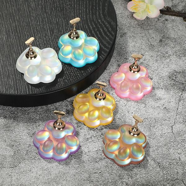 

fashion colorful cat paw shape nail practice display holder wearable false nail showing plate nail art manicure tools