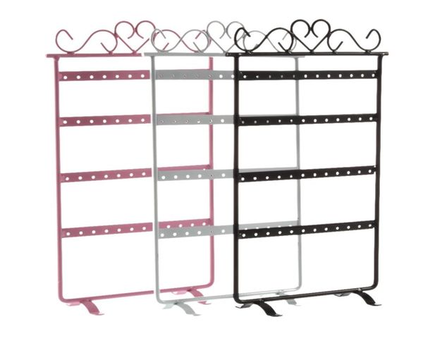 

48 hole earrings ear studs display rack metal jewelry holder stand showcase pink 295160mm for retail environment1353980, Black