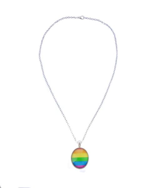 

men women gay pride choker necklace rainbow flag lesbian lgbt love is love pride glass pendants necklaces unique jewelry9675282, Silver