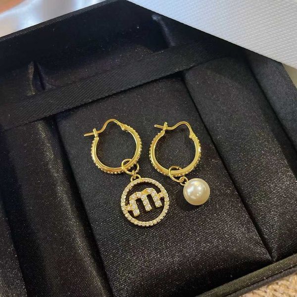 

r miumiu earrings fashion star rhinestone super immortal temperament network red same m letter full diamond heart shaped earrings jewelry ac, Golden