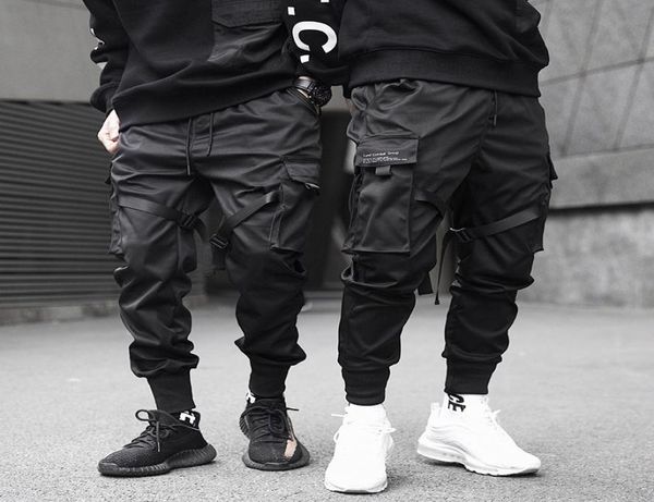 

2022 new men039s pants multipocket harem hip pop pant trousers streetwear sweatpants male casual fashion cargo men jogger pant7197953, Black
