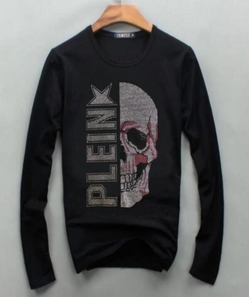 

brand solid color tshirts men spring autumn long sleeve fashion button design slim casual mens t shirts diamond7472607, White;black