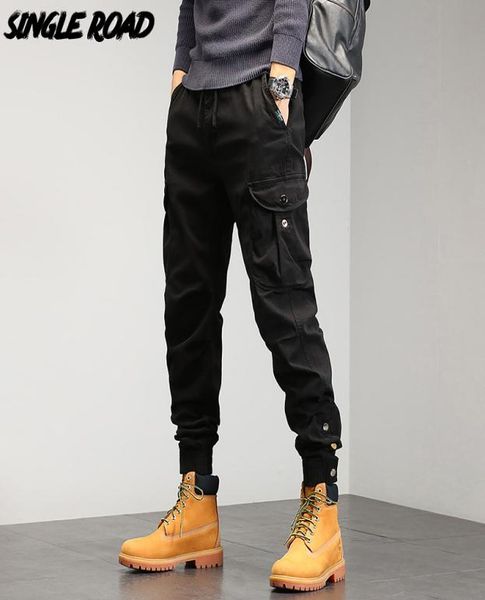 

mens cargo pants baggy button hip hop fashion techwear joggers male trousers streetwear casual 220422038256303, Black